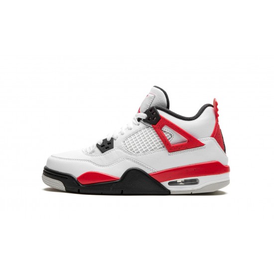 Air Jordan 4 GradeSchool White Red Cement 408452-161 Reps Shoes