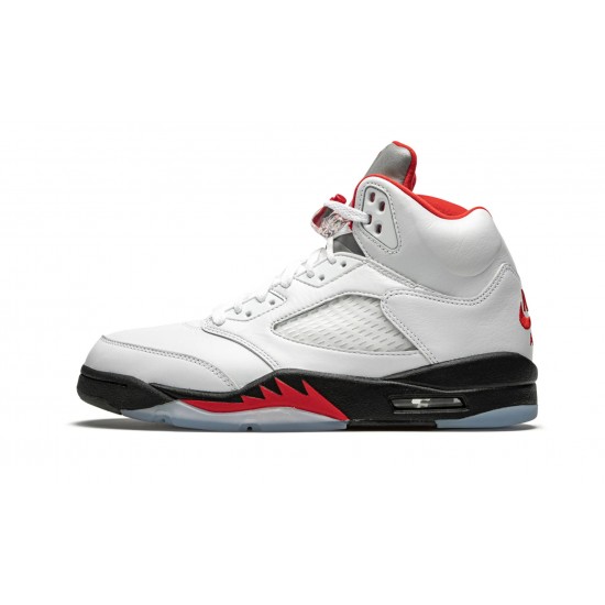 Air Jordan 5 Mens Retro Fire Red Silver Tongue 2020 DA1911-102 Reps Shoes