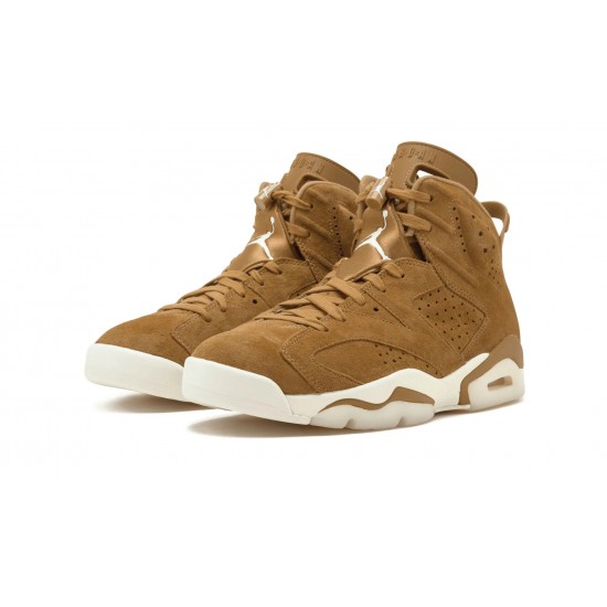 Air Jordan 6 Mens Retro Golden Harvest  Wheat 384664-705 Reps Shoes