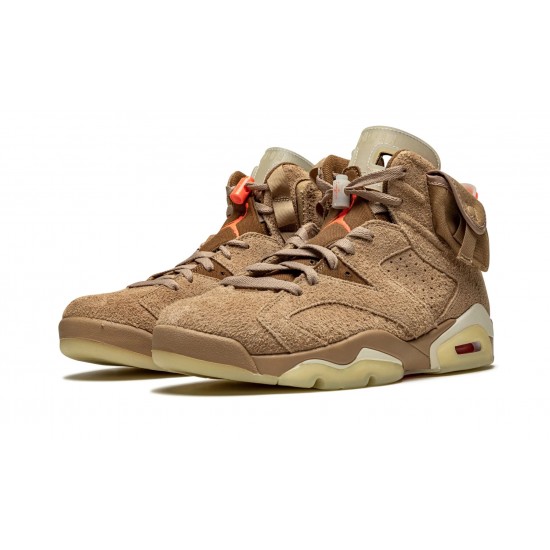 Air Jordan 6 Mens Retro Travis Scott - British Khaki DH0690-200 Sample Reps Shoes