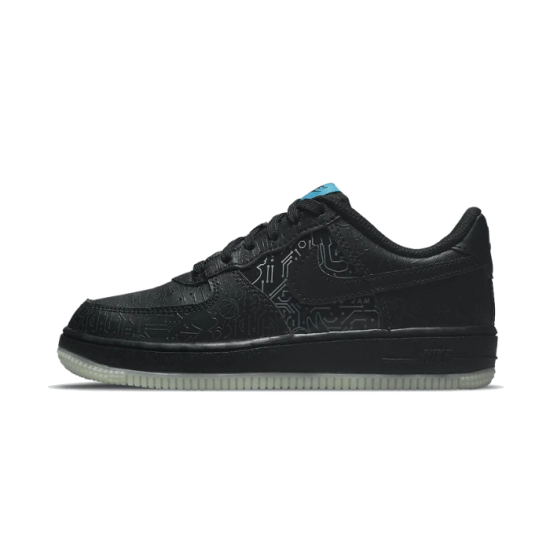 Nike Air Force 1 Low07 Computer Chip Space Jam DH5354-001 Black/Black-Blue