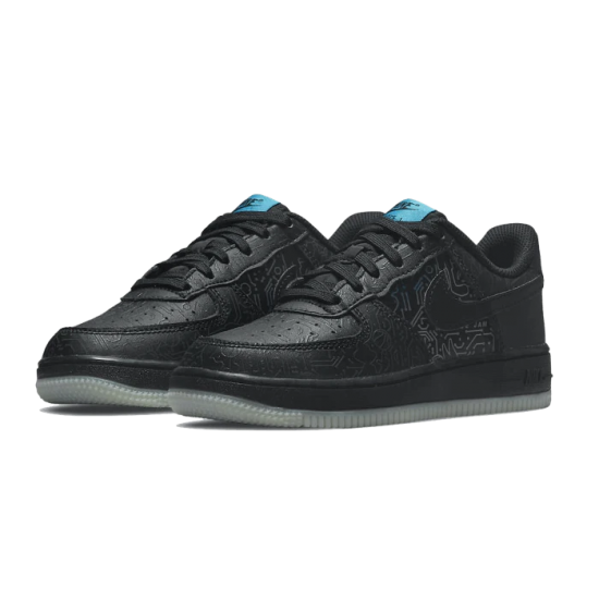 Nike Air Force 1 Low07 Computer Chip Space Jam DH5354-001 Black/Black-Blue