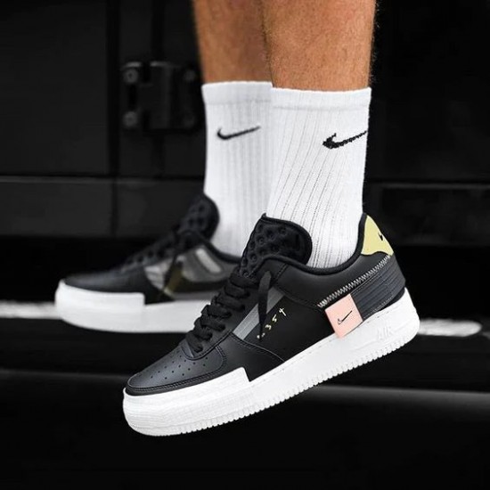 Nike Air Force 1 Low Drop Type Black CI0054-001 Black/Anthracite-Zinnia