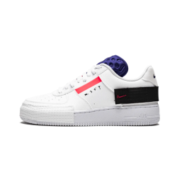 Nike Air Force 1 Low Drop Type White CI0054-100 Summit White/Red Orbit-White-Black-Deep Royal Blue-Blackened Blue