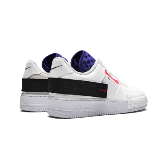 Nike Air Force 1 Low Drop Type White CI0054-100 Summit White/Red Orbit-White-Black-Deep Royal Blue-Blackened Blue