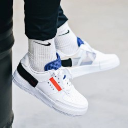 Nike Air Force 1 Low Drop Type White CI0054-100 Summit White/Red Orbit-White-Black-Deep Royal Blue-Blackened Blue