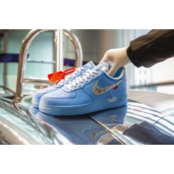 Nike Air Force 1 Low Off-White Mca University Blue CI1173-400 University Blue/Metallic Silver-Whit 