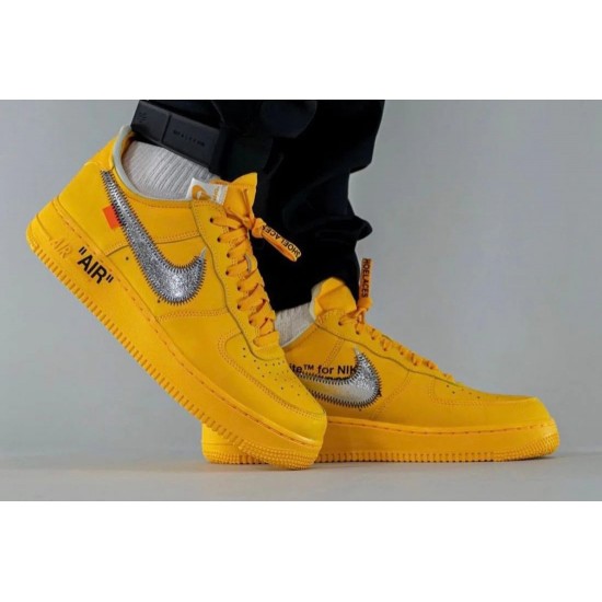 Nike Air Force 1 Low Off-White University Gold Metallic Silver DD1876-700 Yellow/Yellow-Metallic