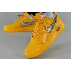 Nike Air Force 1 Low Off-White University Gold Metallic Silver DD1876-700 Yellow/Yellow-Metallic