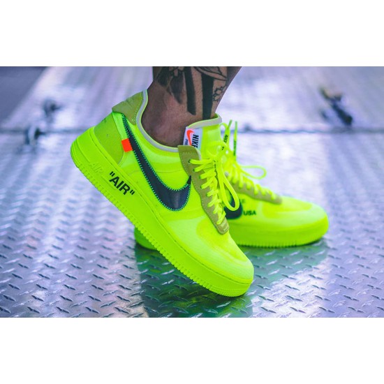 Nike Air Force 1 Low Off-White Volt AO4606-700 Volt/Hyper Jade-Cone-Black