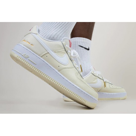 Nike Air Force 1 Low Popcorn CW2919-100 Coconut Milk/White-University Red