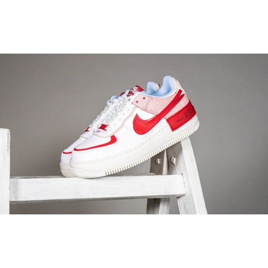 Nike Air Force 1 Shadow Cracked Leather CI0919-108 Cracked Leather/White-Red