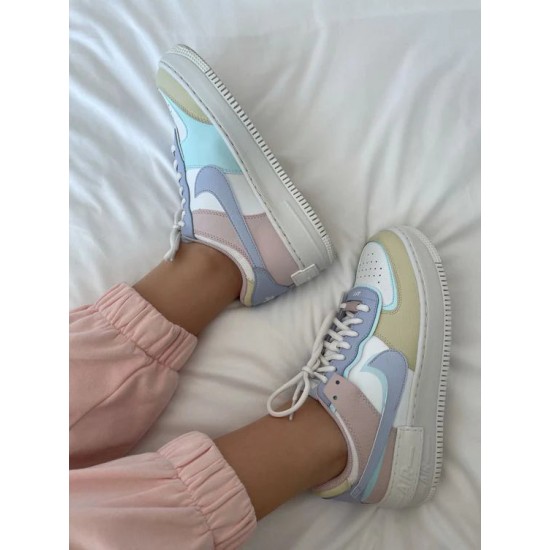 Nike Air Force 1 Shadow Pastel CI0919-106 Summit White/Ghost-Glacier Blue-Fossil