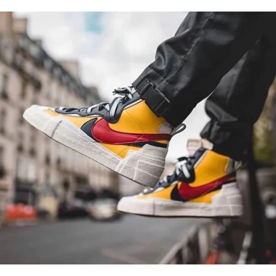 Nike Blazer Mid Sacai Snow Beach BV0072-700 White/Obsidian-University Red-Varsity Maize