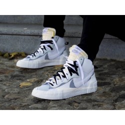 Nike Blazer Mid Sacai White Gray BV0072-100 Summit White/White-Wolf Gray-Black 