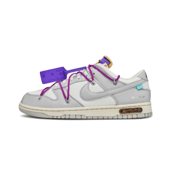 Nike Dunk Low Off-White Lot 28 DM1602-111 Sail/Neutral Gray-Hyper Purple