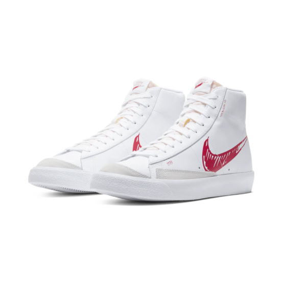 Nike Blazer Mid Sketch Red Swoosh CW7580-100 White/Red