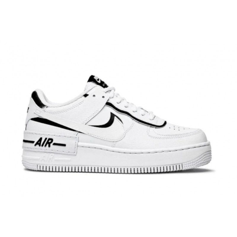 NikeAir Force 1 Shadow White Black Custom  