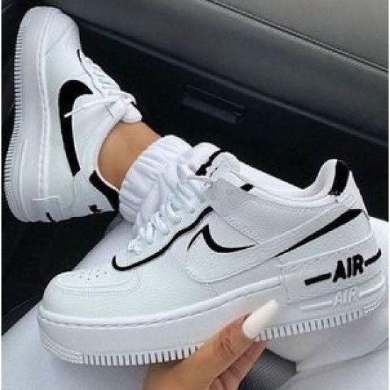 NikeAir Force 1 Shadow White Black Custom