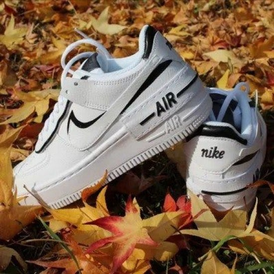 NikeAir Force 1 Shadow White Black Custom